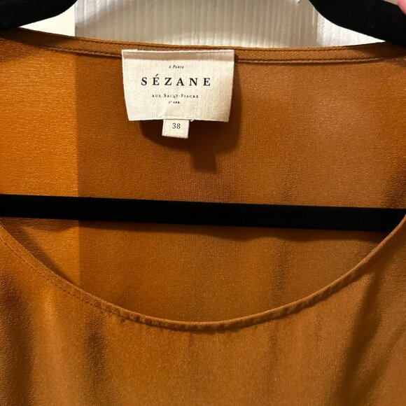 Sezane Emmy blouse in caramel - Picture 5 of 8
